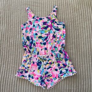 Lilly Pulitzer Girl’s Bala Romper Pina Colada Club Reduced Large